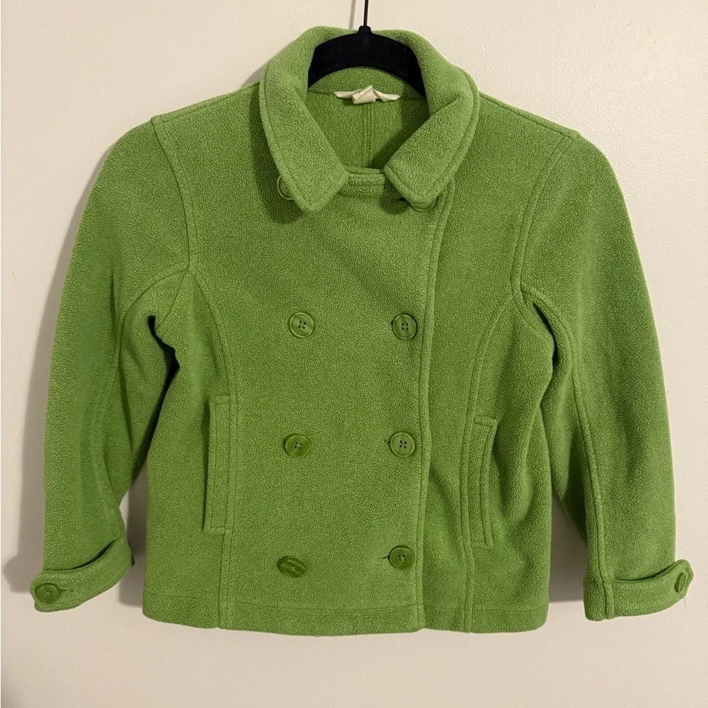 Lands' End Kids Green Pea Coat